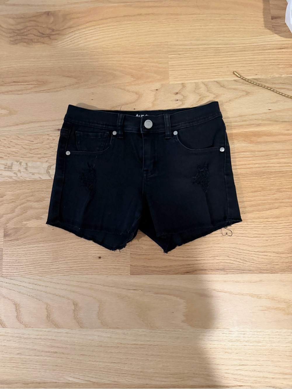 Pinc Black Distressed Denim Cutoff Shorts